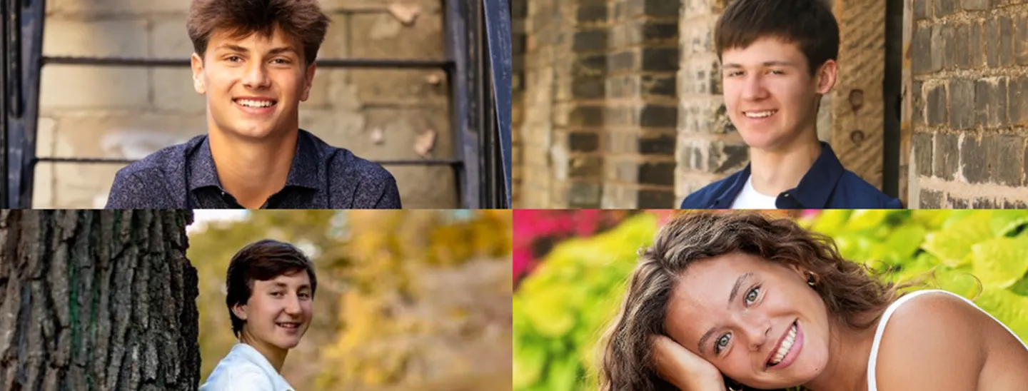 Mason Klecker (Top Left) Harrison Liedtke (Top Right) William Meyman (Bottom Left) Dylann Norrid (Bottom Right)